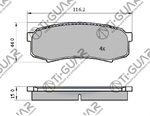 Тормозные колодки TG-337C/PF1243 (КЕРАМИКА)* Ti·GUAR Тормозные колодки TG-337C/PF1243 (КЕРАМИКА)* Ti·GUAR