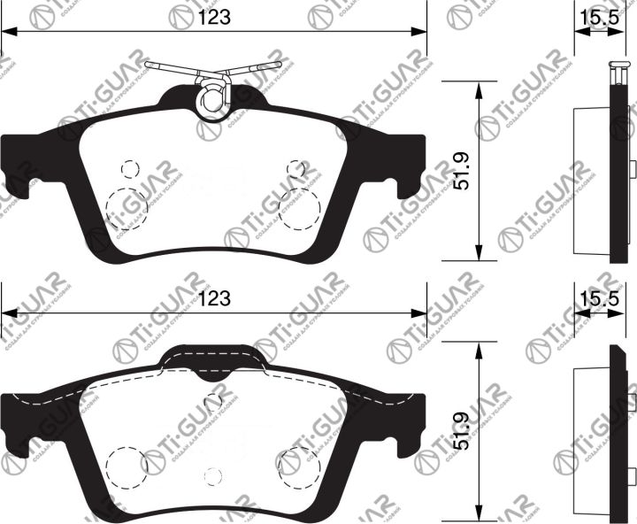 Тормозные колодки TG-2702C/PN2702 (КЕРАМИКА)* Ti·GUAR Тормозные колодки TG-2702C/PN2702 (КЕРАМИКА)* Ti·GUAR
